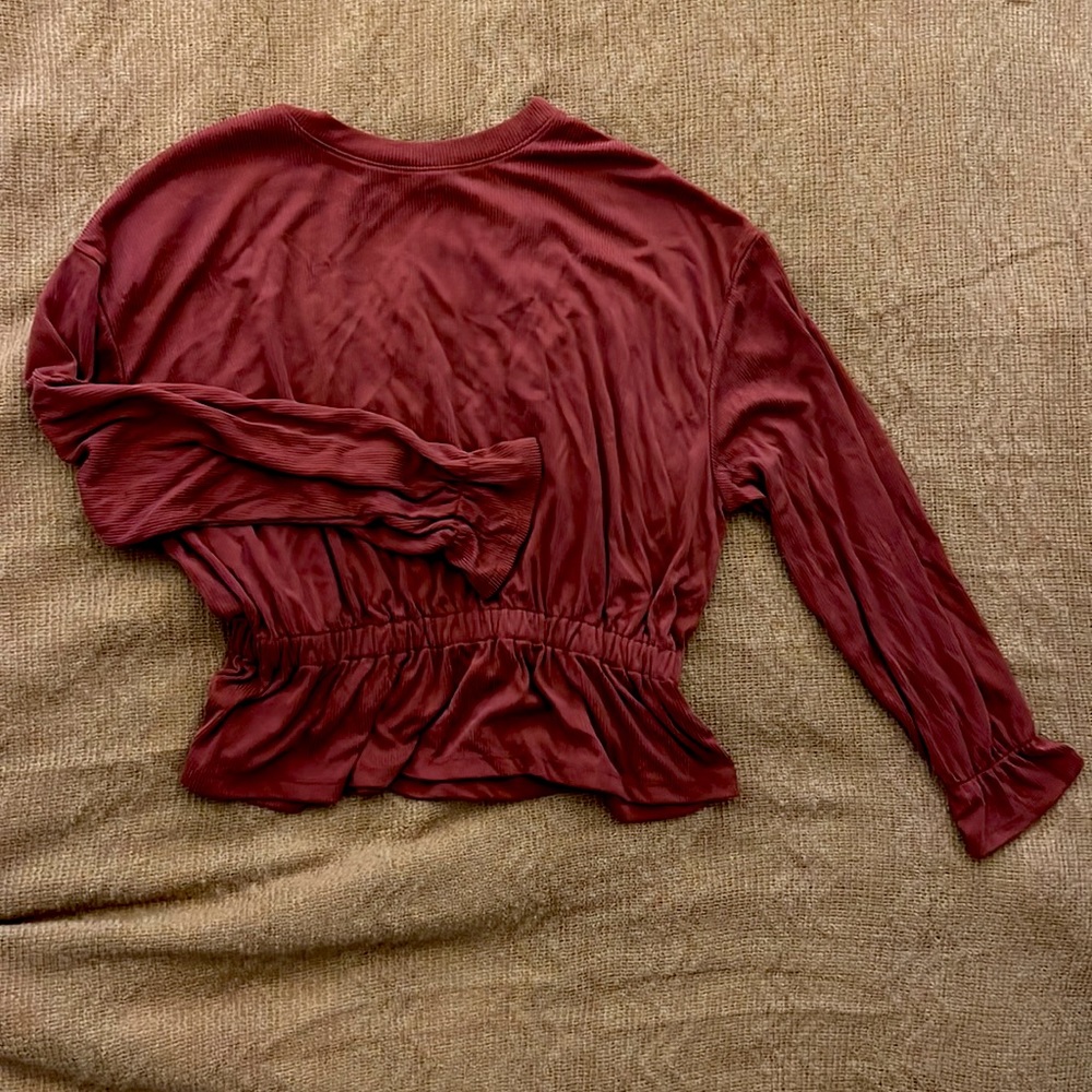 Red peplum shirt